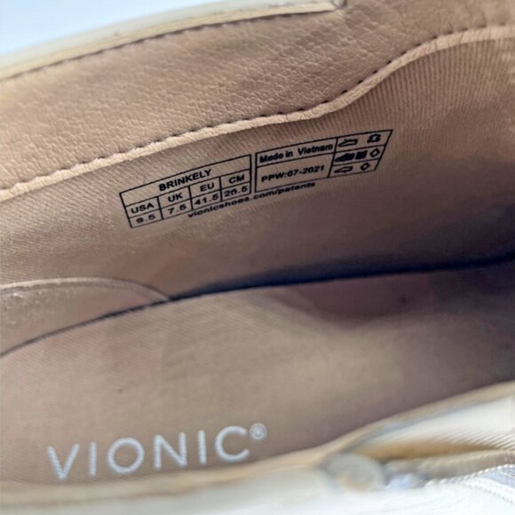 Vionic Brinkley Soft Leather Side-Zip Bootie Platform Sole Molded Arch Sneaker - Picture 11 of 12